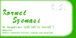 kornel szenasi business card